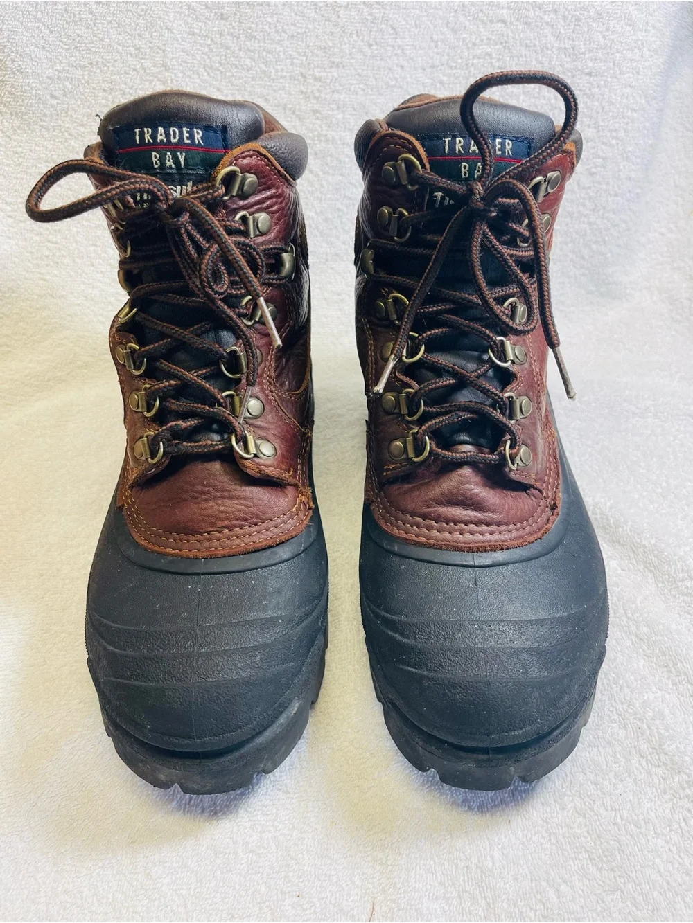 Trader Bay Leather Lace-Up Ankle Snow Hiking Boots Brown/Black Men’s Size 11